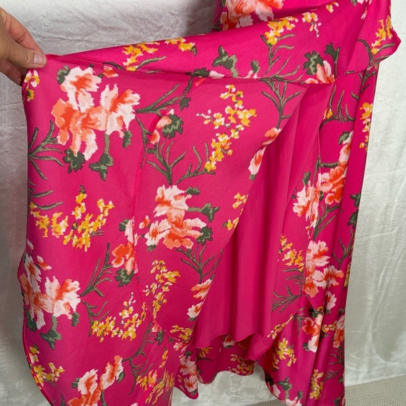 Ava & Aiden Flowy Fucia Wrap Dress V Neck Maxi Ruffle Party Cruise Wedding Small - Picture 10 of 12